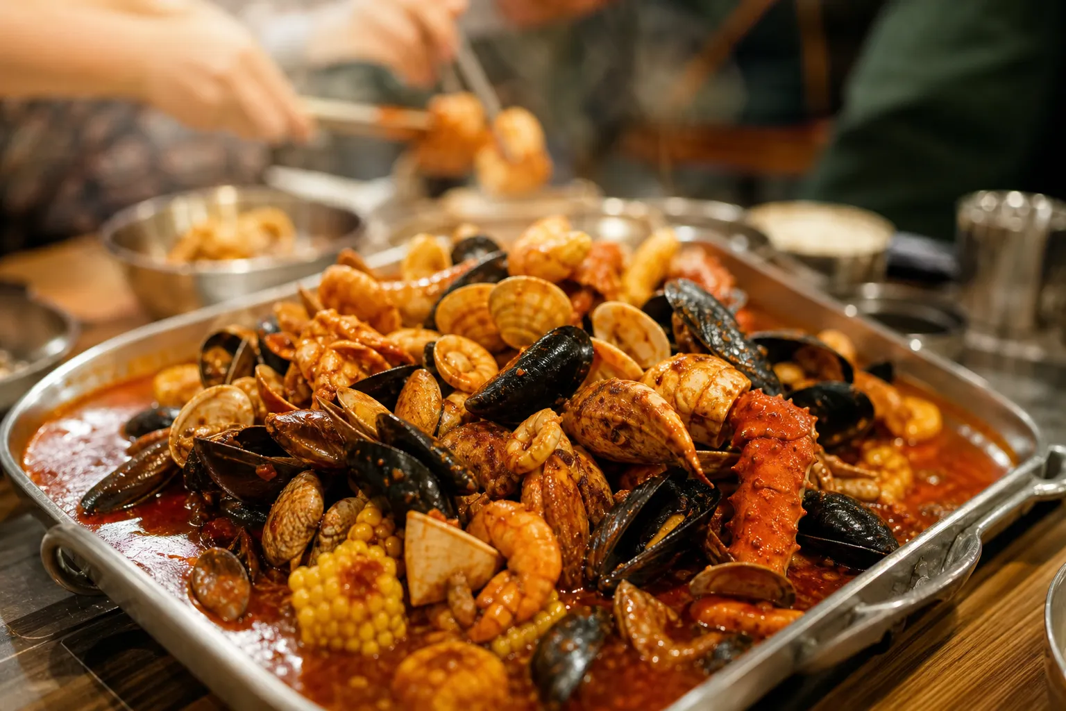 신당동 조개보일링 Seoul seafood restaurant dish