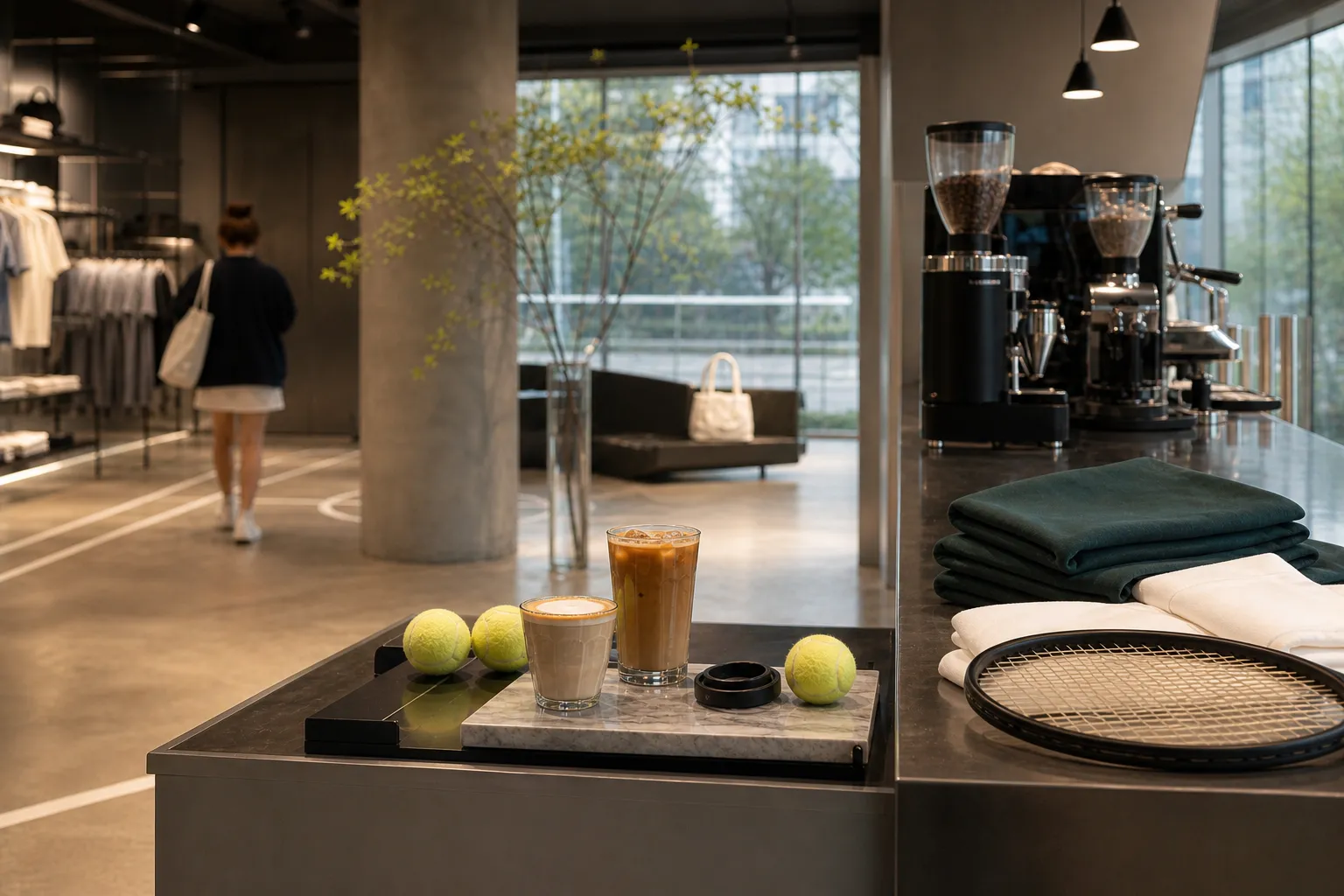K-Swiss Seongsu Flagship court-inspired cafe in Seoul