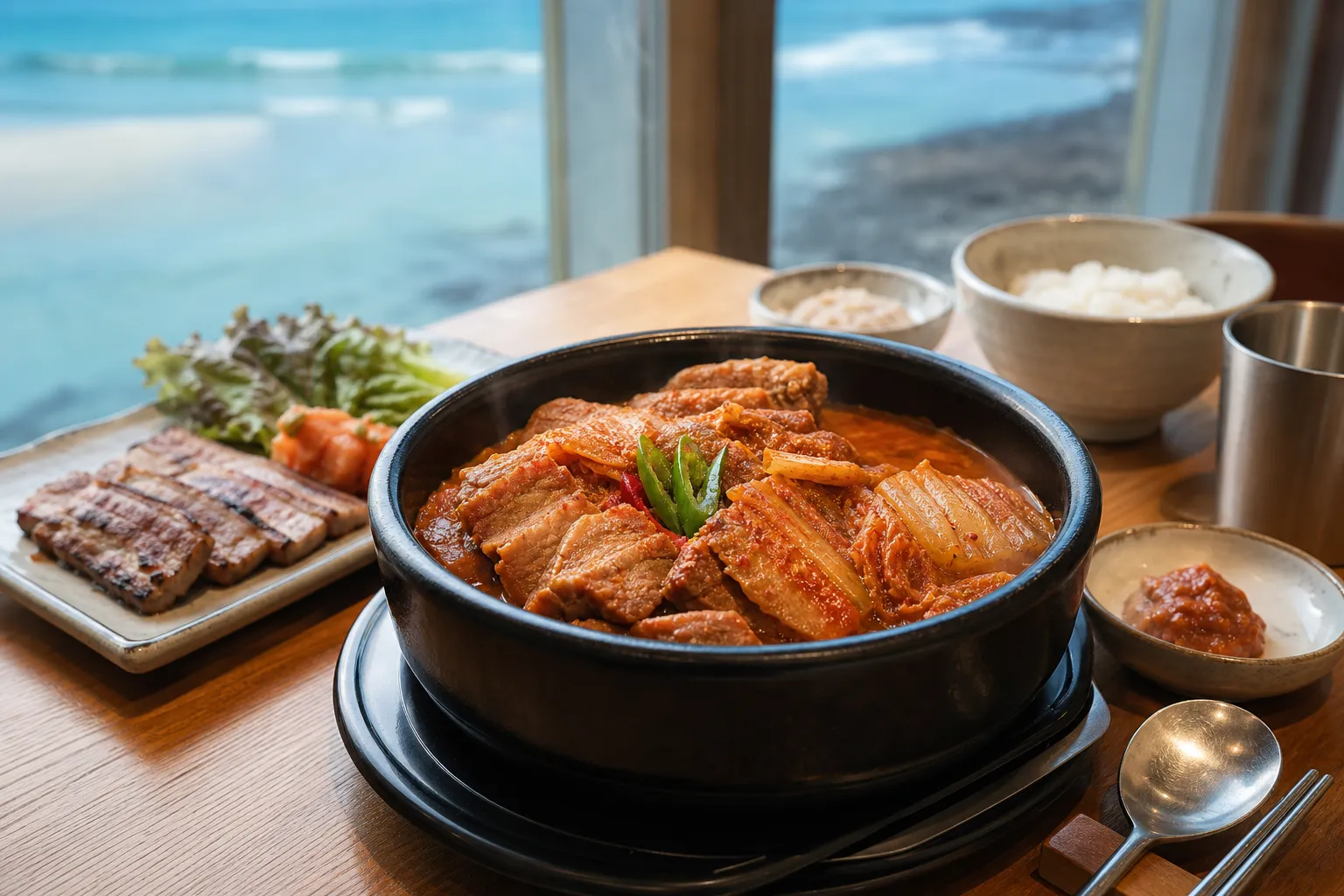 Hamdeok Black Pork Kimchi Jjim: A Friendly Guide to Jeju Black Pork Comfort Food 2 Hamdeok Geuttaegeujip black pork kimchi jjim guide