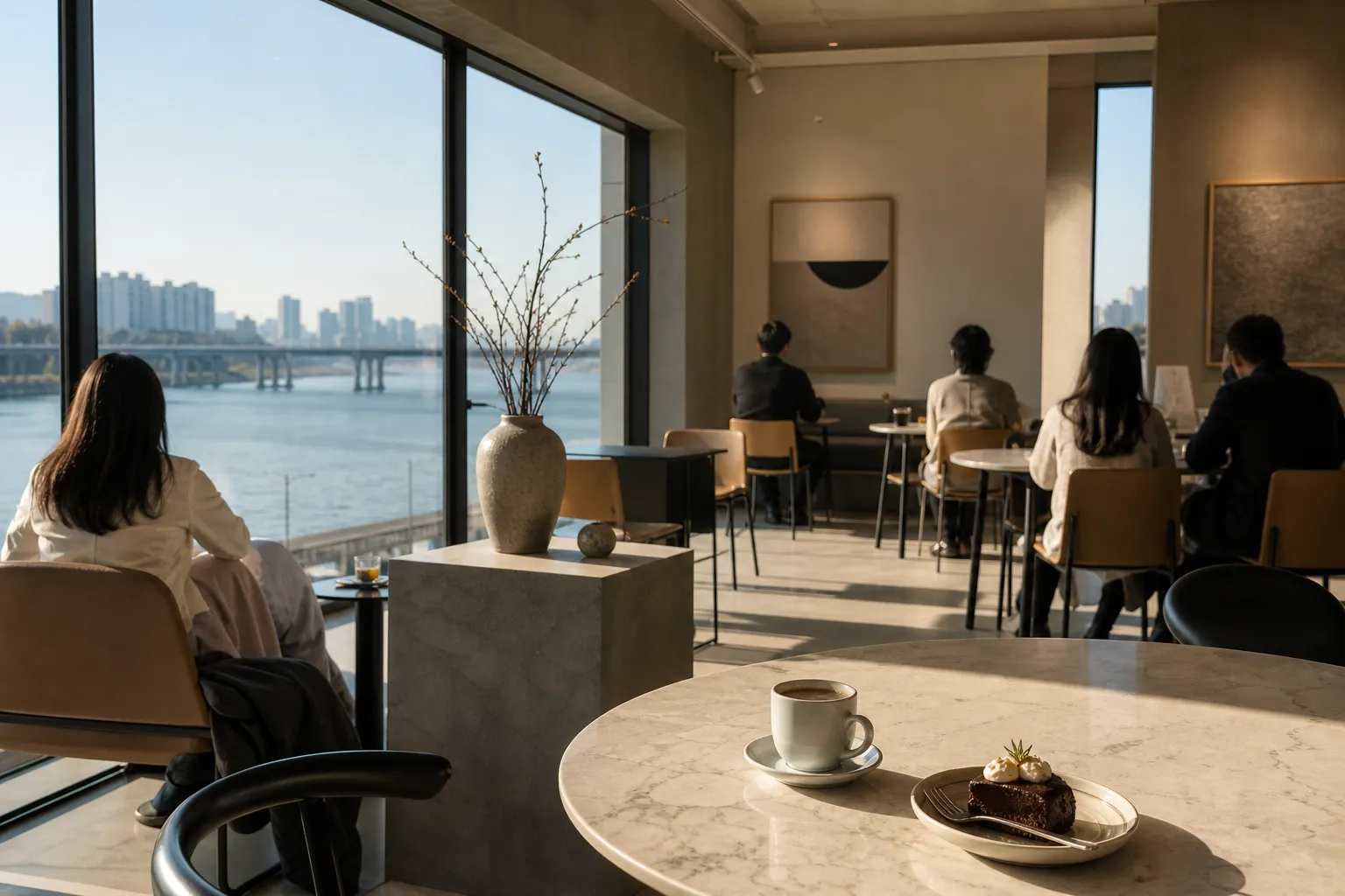 Mangwon Han River View Cafe Guide: Newcase at Mangwon Pier 2 망원동 한강뷰 카페 Newcase Mangwon Pier Seoul