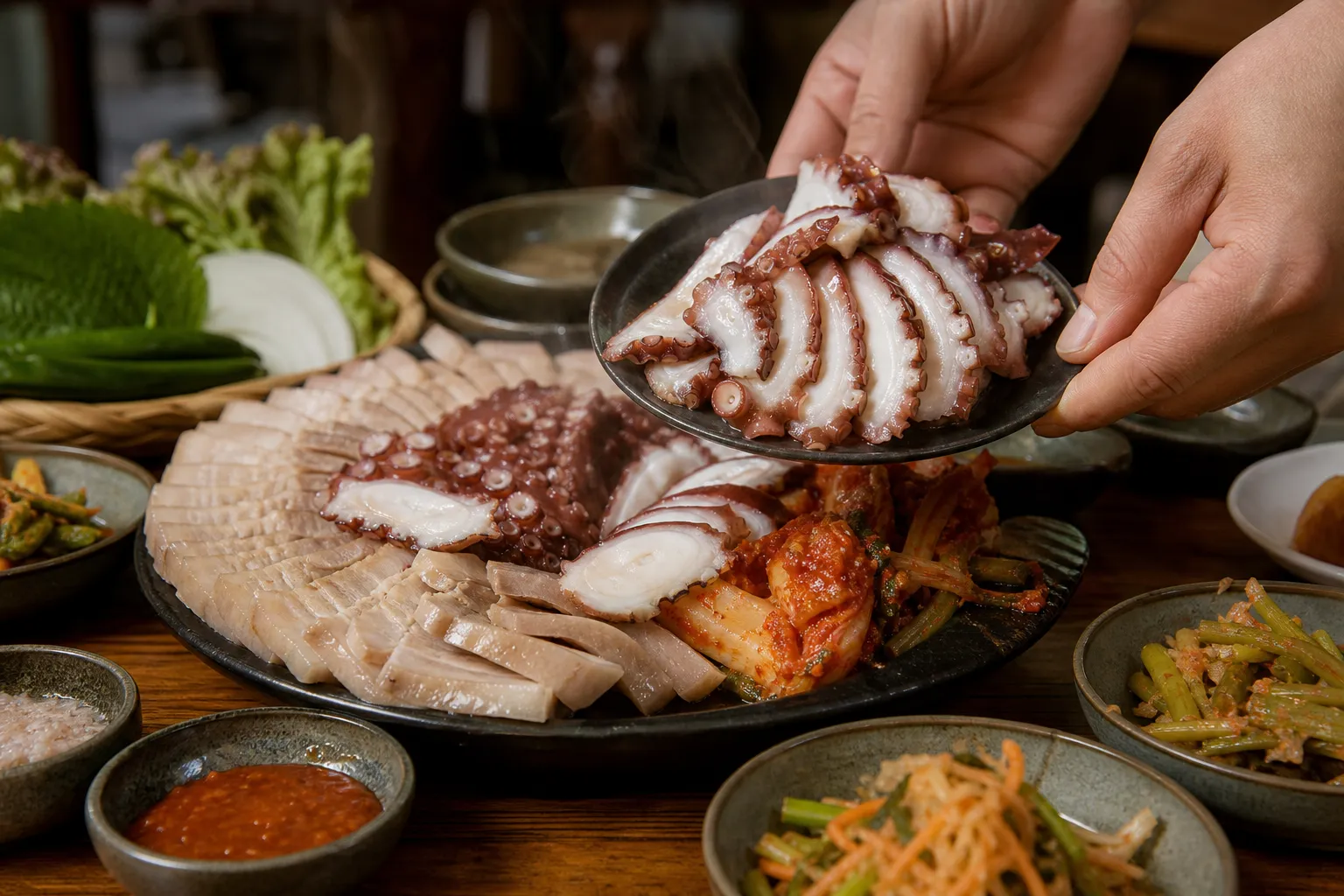 Dolmun-eo Bossam Korean Octopus Bossam Seoul dining guide
