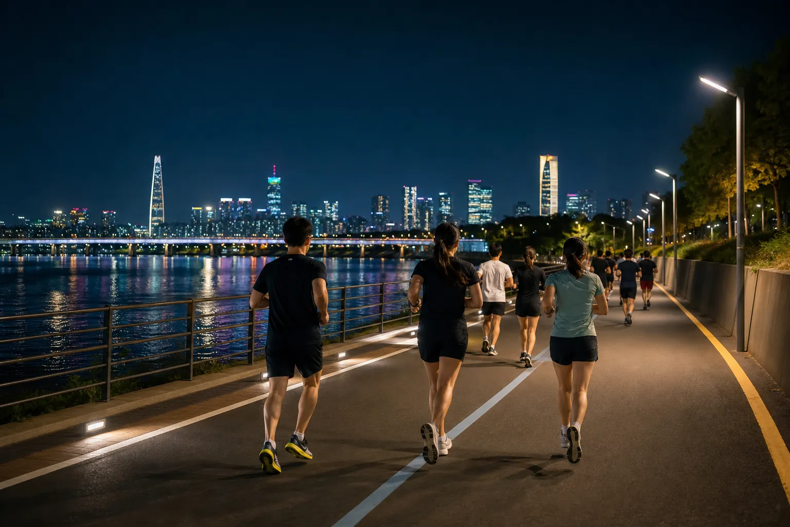 Banpo Night Running Guide: 7979 Seoul Running Crew Routes from Banpo Hangang Park 2 반포 야간러닝 Banpo Hangang Park Seoul running route concept