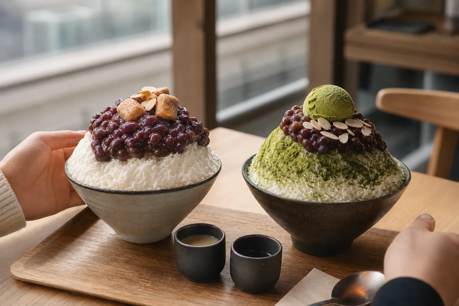 Martre Bingsu Cafe red bean patbingsu and matcha bingsu