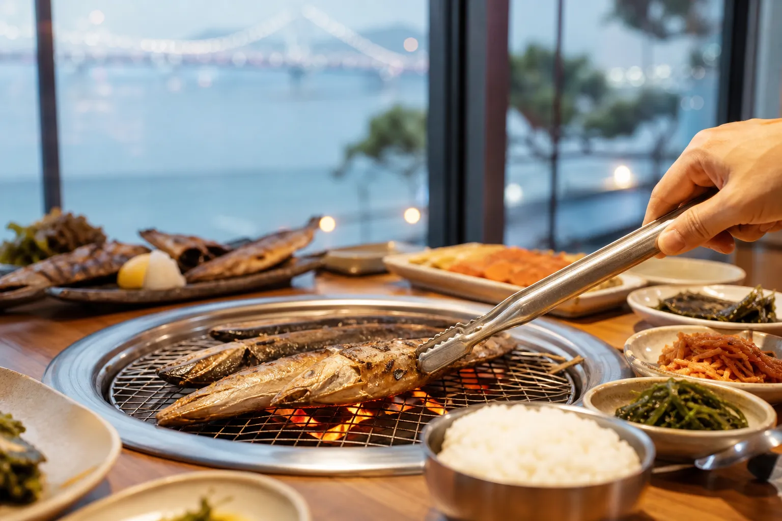 Gwanganri Honne Grilled Fish Busan restaurant charcoal grill concept