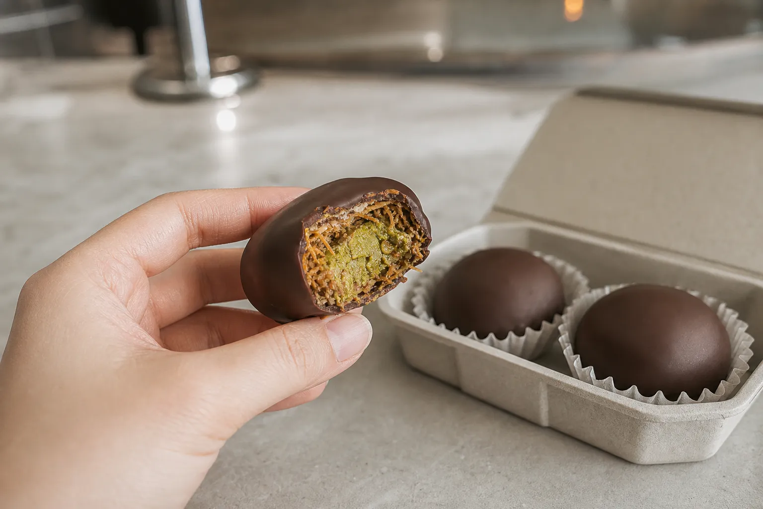 Seongsu Softbar Dubai Chocolate Mochi: Why This Chewy Dessert Fits Korea’s Dubai Chocolate Wave 2 성수 소프트바 두바이 찹쌀떡 pistachio kadaif mochi
