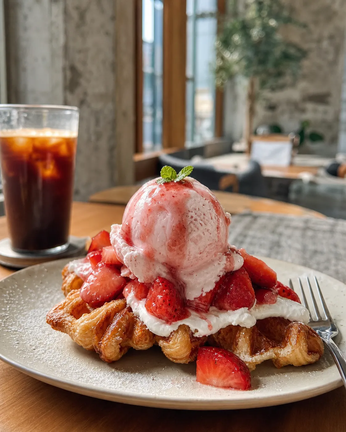 Seongsu Fresh Strawberry Cream Croffle Guide Near Seoul Forest 2 성수동 딸기아이스크림 크로플 Seoul Forest cafe guide
