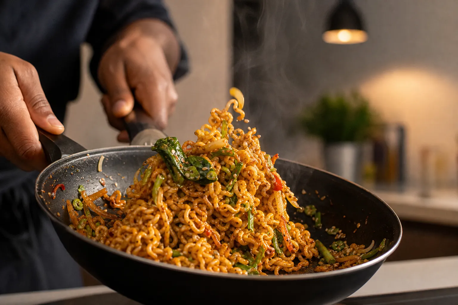 Kenyan spice ramen dry-style K-ramen cooking