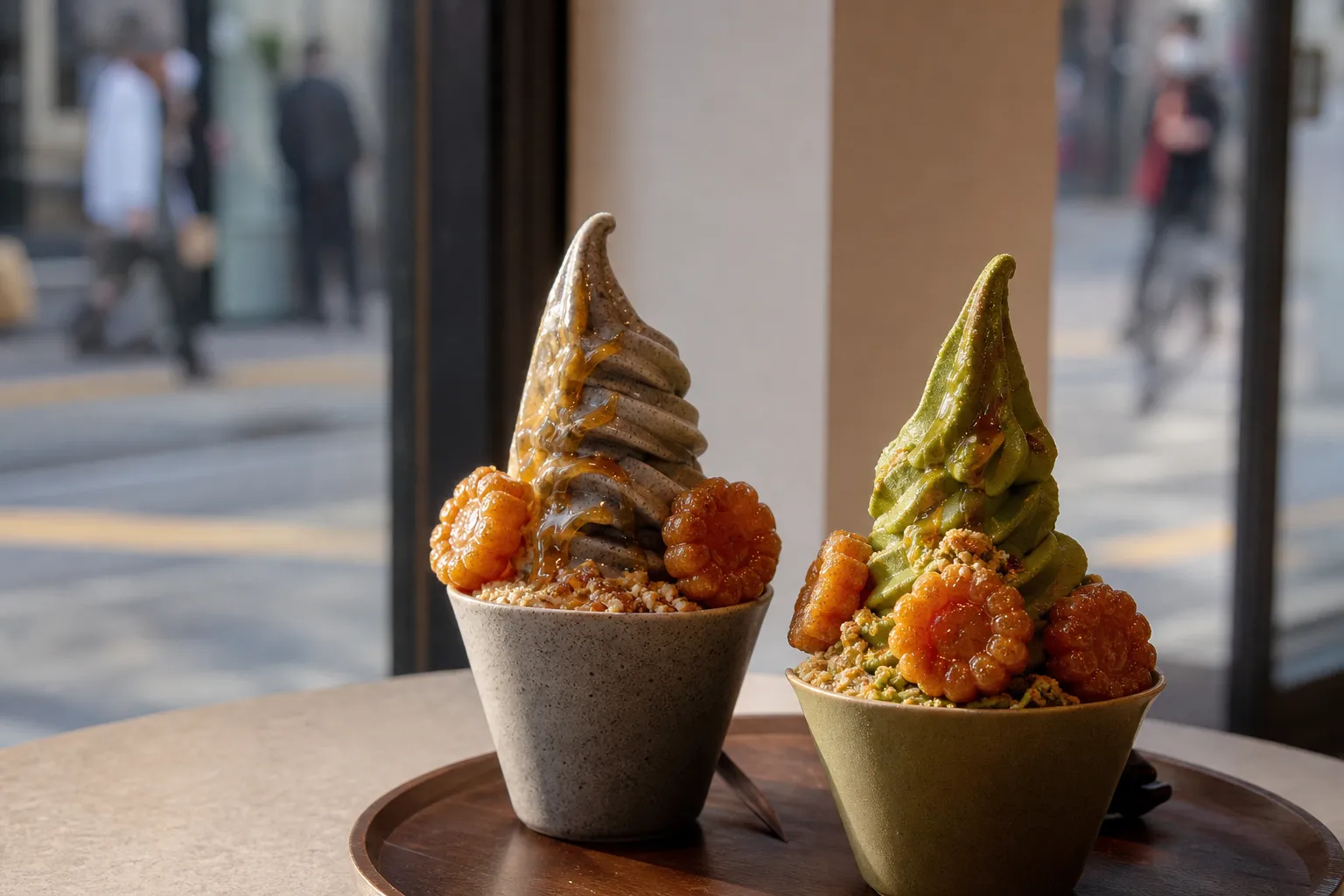 Burger King Yakgwa Ice Cream: A Modern Yakgwa Twist with Golden Piece 2 Burger King Yakgwa Ice Cream black sesame matcha King Fusion concept