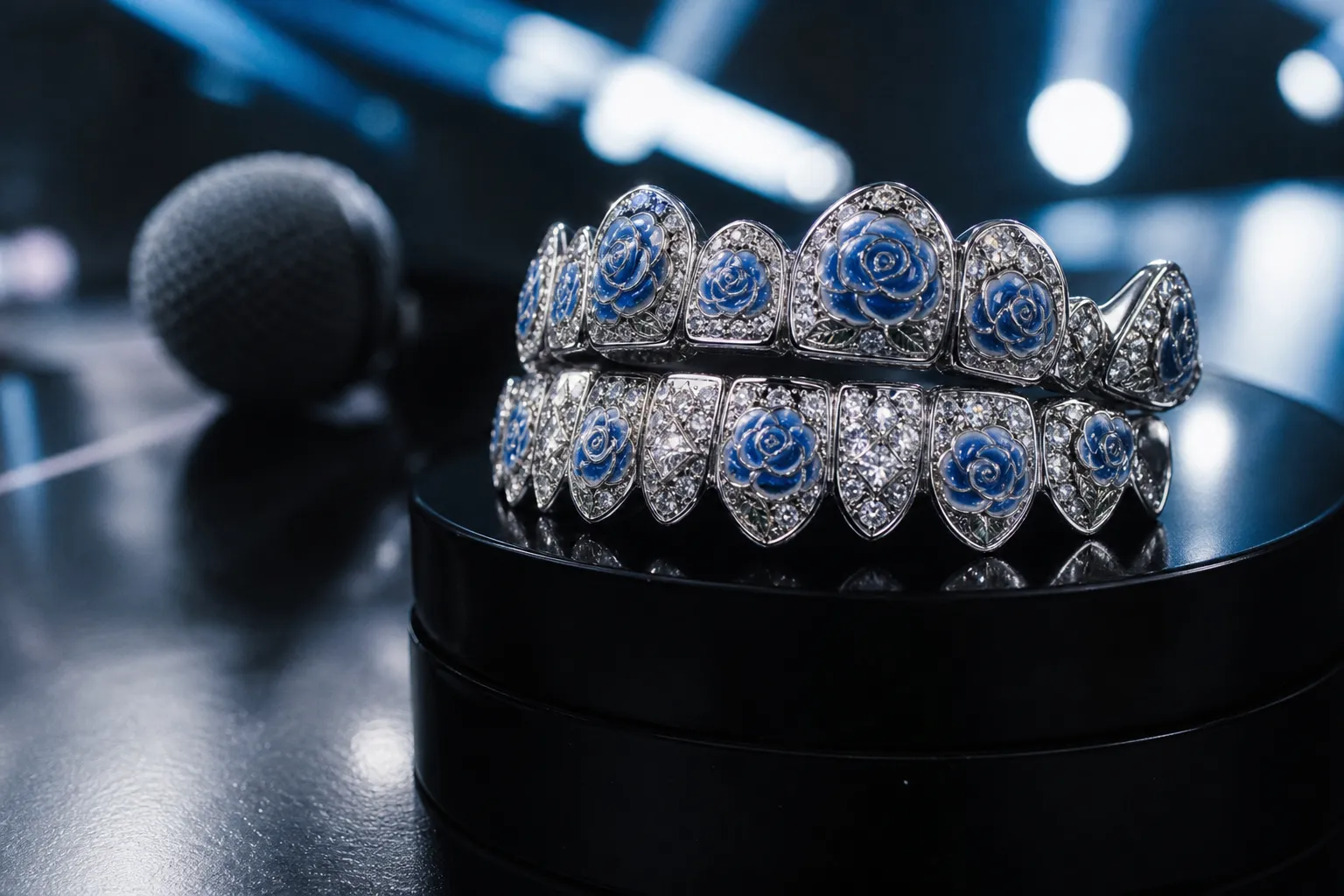 Jennie blue rose grillz Governors Ball 2026 jewelry trend