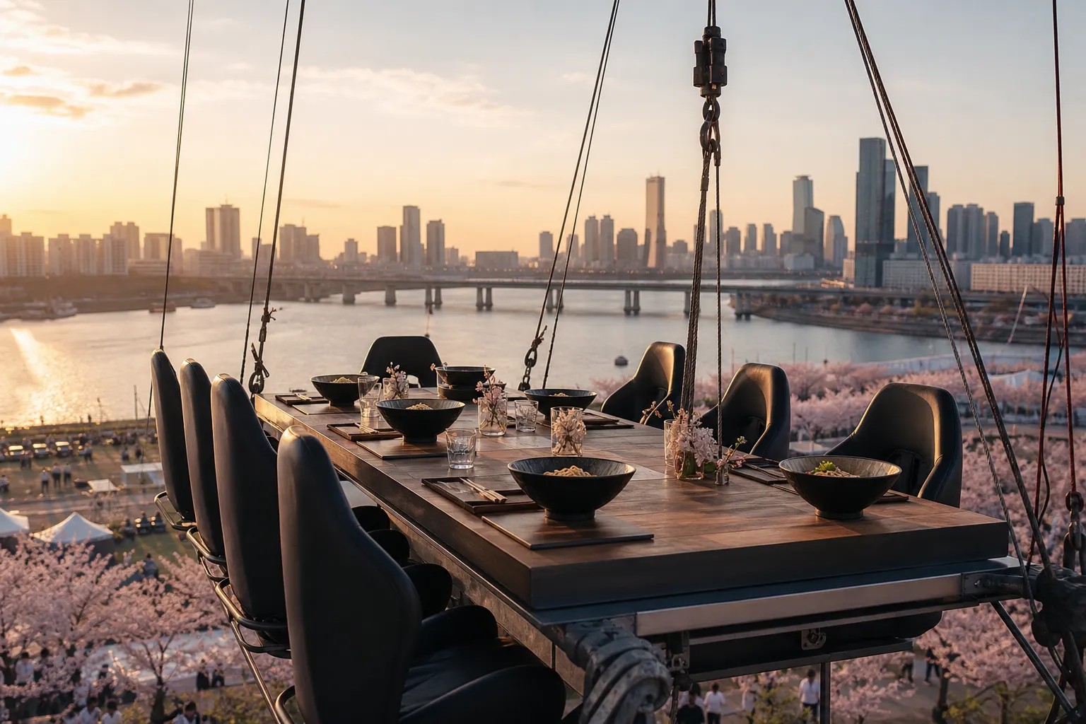 Banpo Hangang Ramen Festival crane table experience concept
