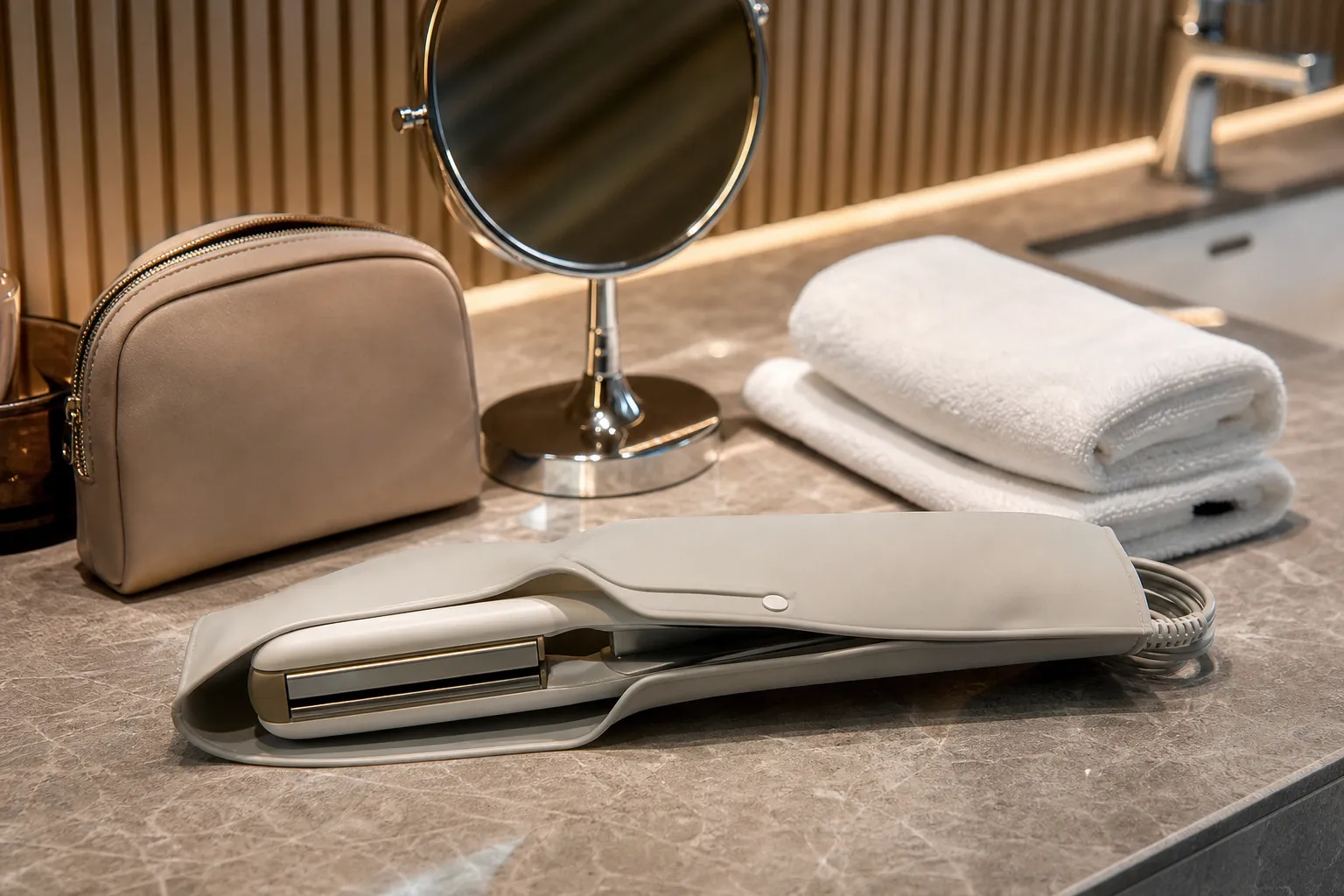 Daiso silicone hair iron pouch compact travel kit