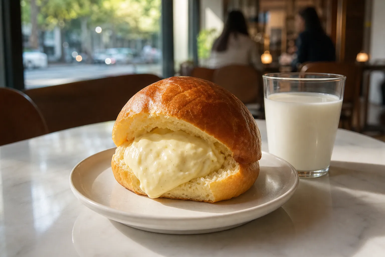 Noah Bakery Vanilla Bean Custard Cream Bread: A Gentle Apgujeong Cream Bread Pick 3 노아베이커리 바닐라빈 슈크림빵 Apgujeong Seoul bakery