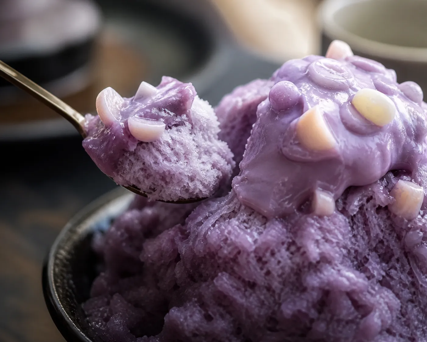 Childish Filipino ube bingsu and Gidaelbing ube shaved ice in Seoul