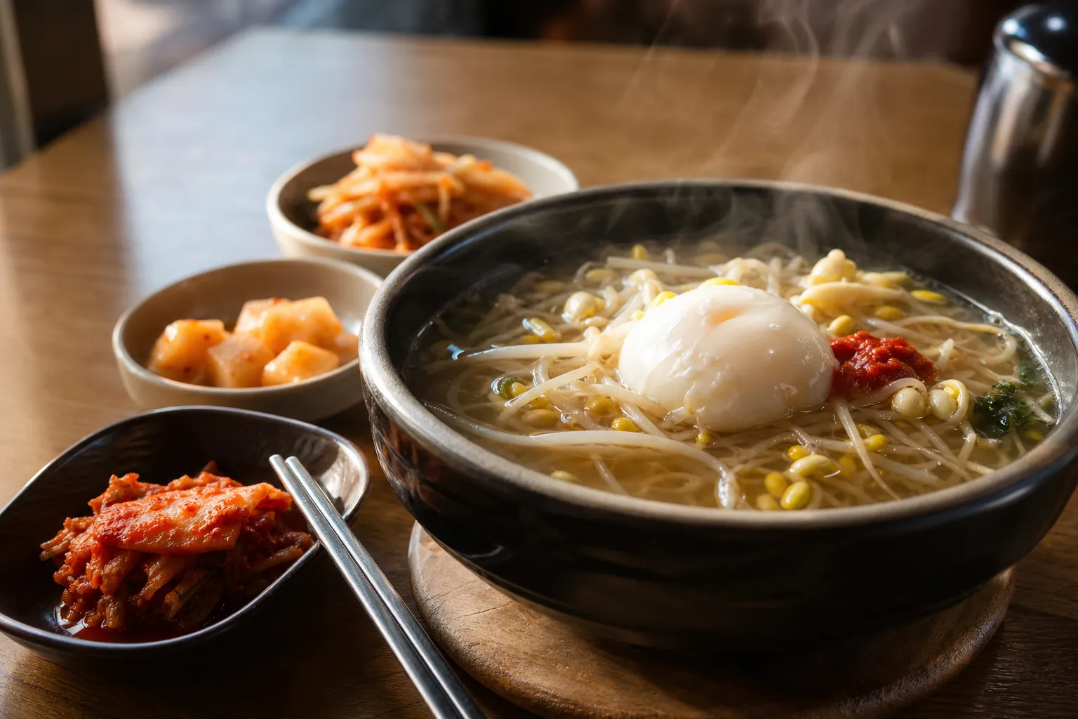 삼백집 전주본점 아침식사 kongnamul gukbap breakfast concept