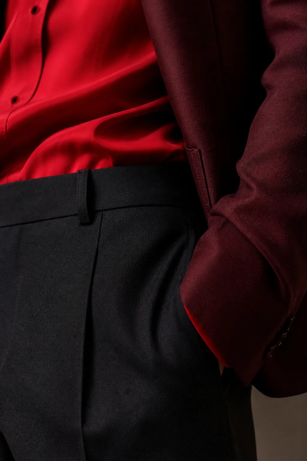 BTS V Celine red look Paris Fashion Week menswear trend