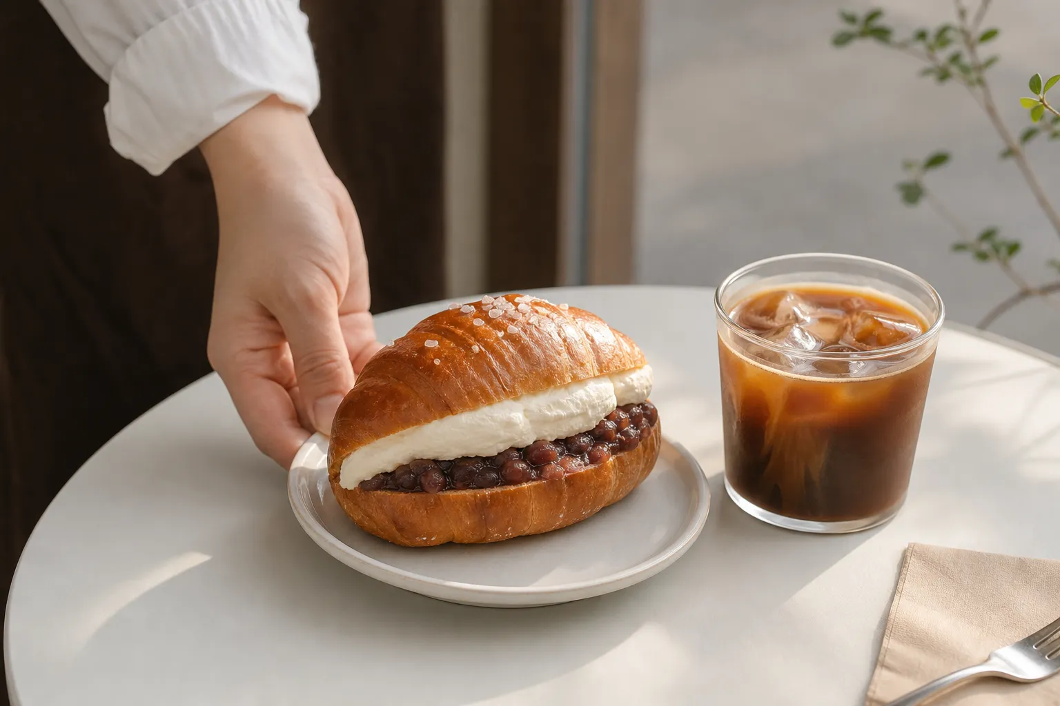 Red Bean Cream Salt Bread sweet and salty Seoul cafe trend