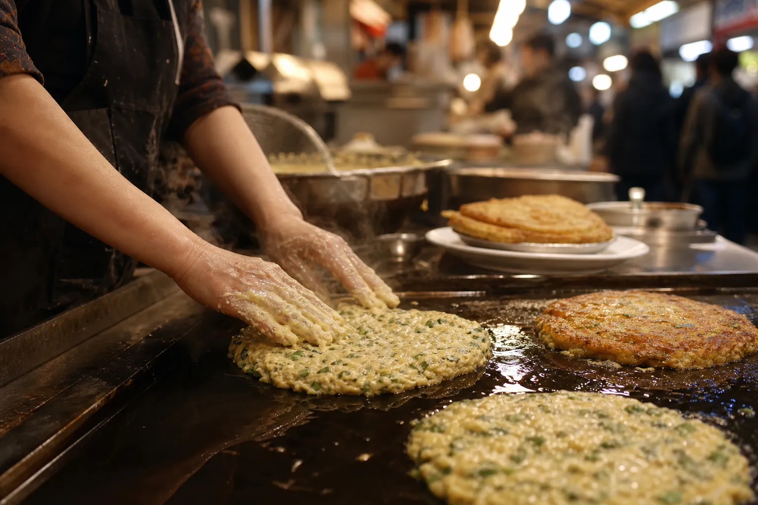Wonjo Sunhui-ne Bindaetteok Gwangjang Market Seoul food alley