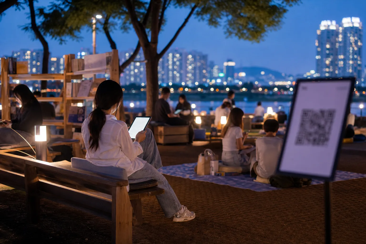 CremaClub QR E-Books at Seoul Outdoor Library: How to Read Free Digital Books On Site 3 Seoul Outdoor Library CremaClub QR electronic books on site