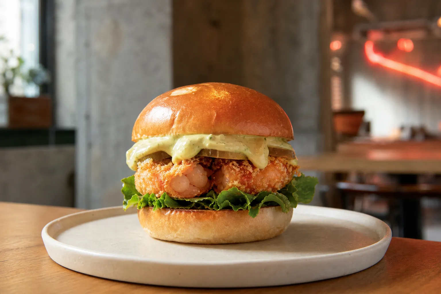 Zesty Saloon Seongsu Wasabi Shrimp Burger Seoul burger standout