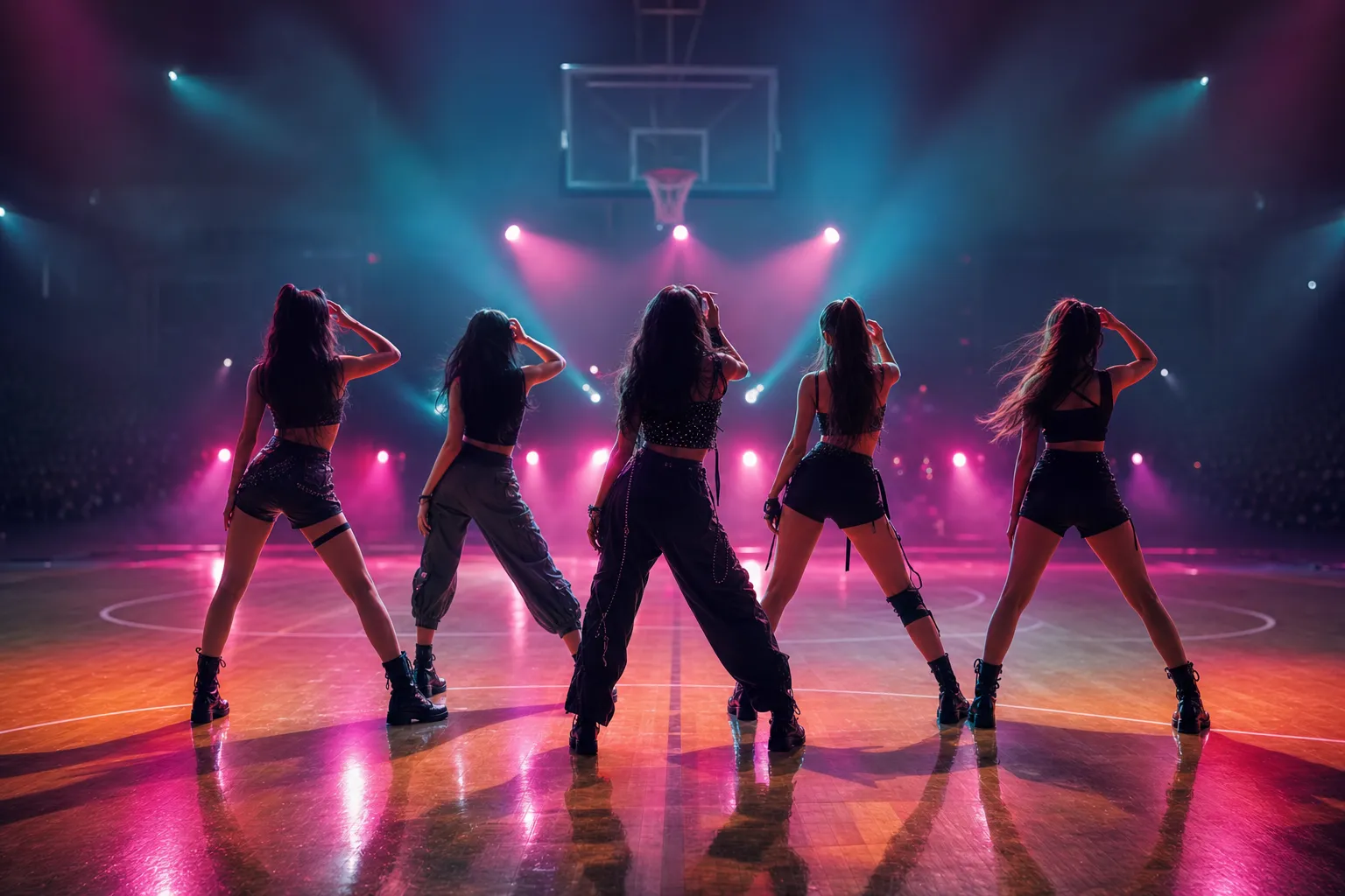 LE SSERAFIM BOOMPALA WNBA Performance In The Paint stage concept