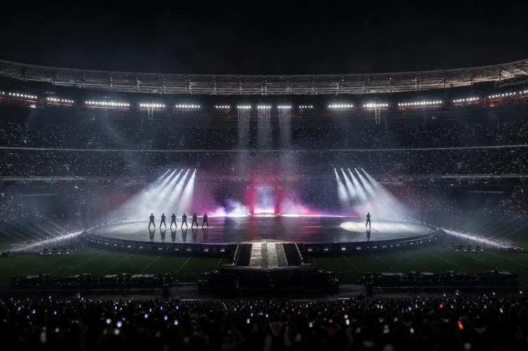 BTS and Justin Bieber Halftime Show 2026 World Cup Final lineup stage concept