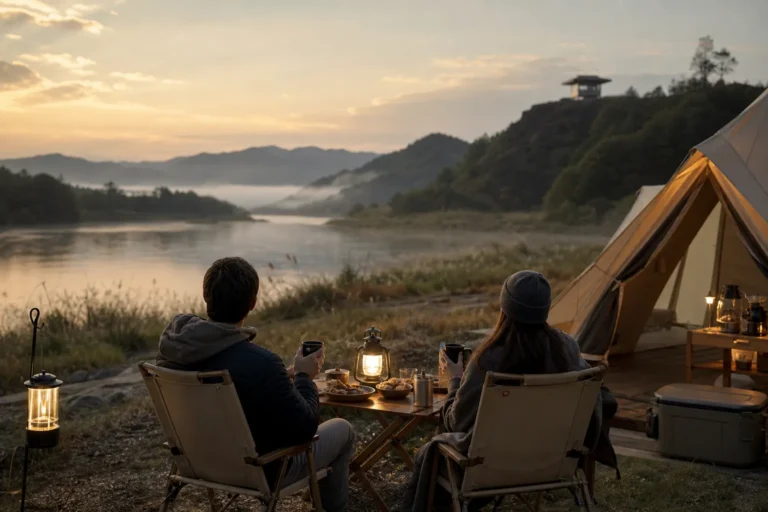 Foreigner Camping Tourism in Korea K-Camping DMZ trips concept