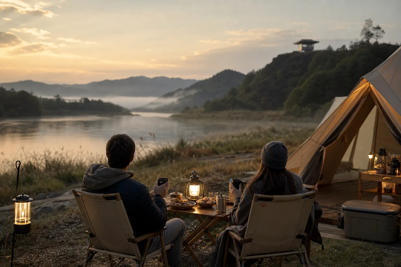 Foreigner Camping Tourism in Korea K-Camping DMZ trips concept