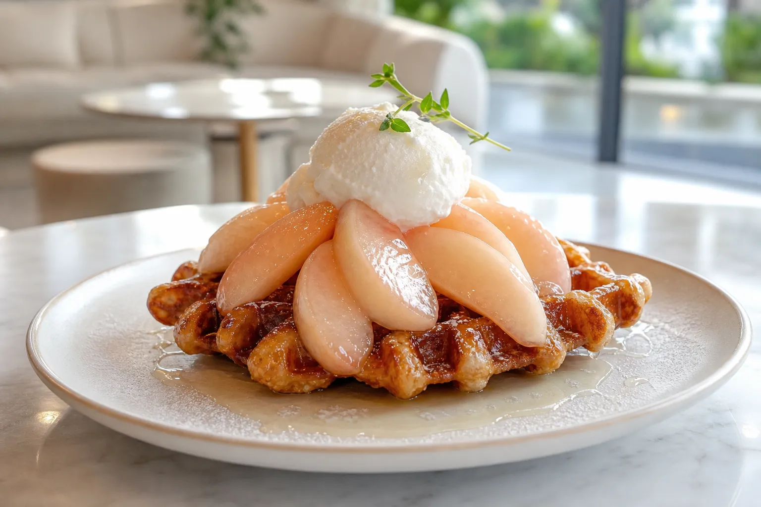 Bangchuri peach croffle summer pop-up menu