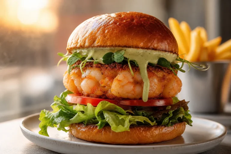 BD Burger shrimp patty wasabi whole-shrimp burger in Seongsu Seoul