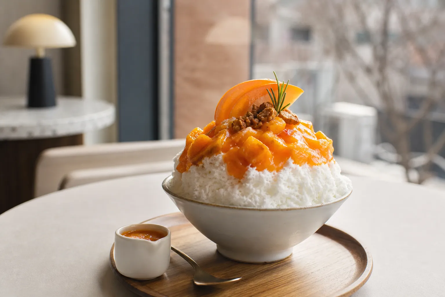 Cafe Colline Bingsu Hongdae ice ripe persimmon dessert