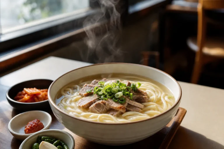 Golmak Sikdang breakfast in Jeju meat noodles