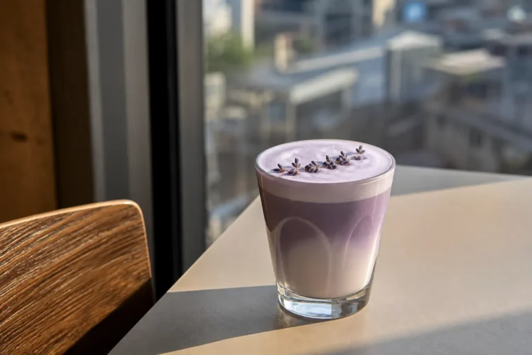 Sinyongsan lavender latte Milk Honey Seoul cafe near Yongsan Children’s Garden