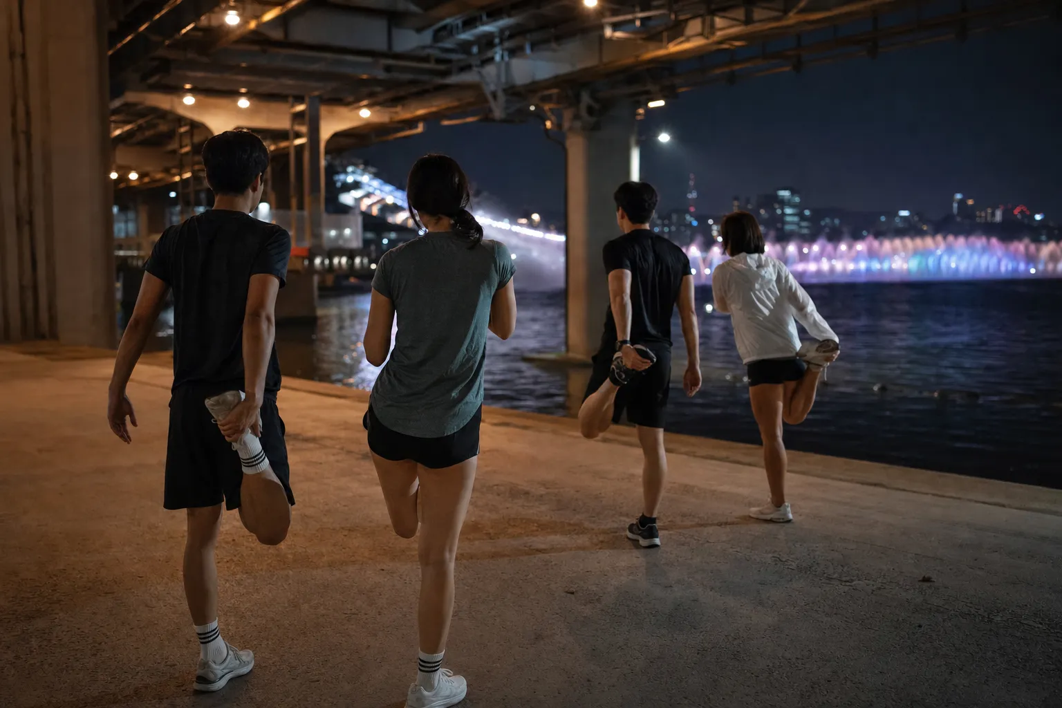 잠수교 야간 러닝 Banpo Hangang Park route