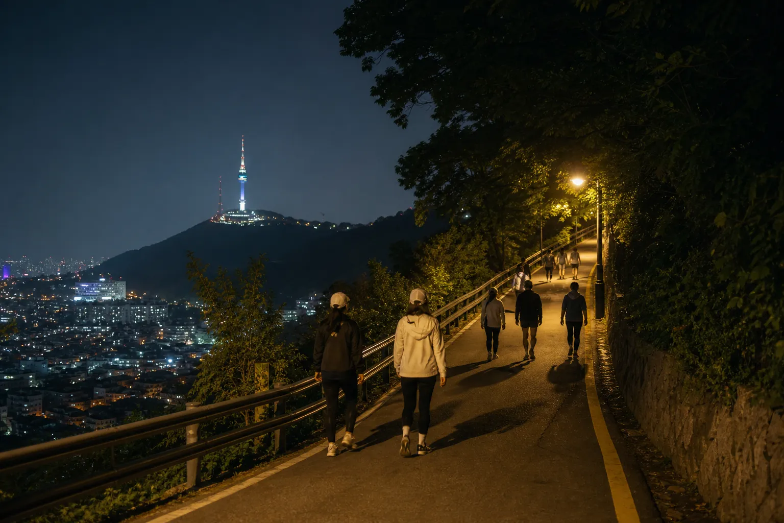 N Seoul Tower Global Night Walk 6km Namsan route guide