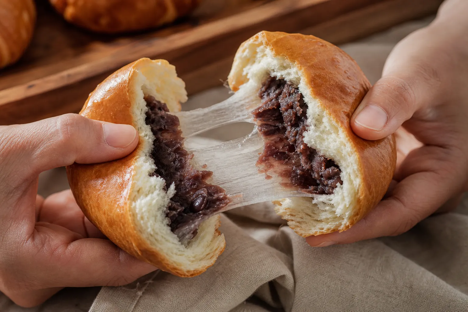 Kongbang red bean bread in Busan Geumjeong-gu chewy mochi-style 단팥빵