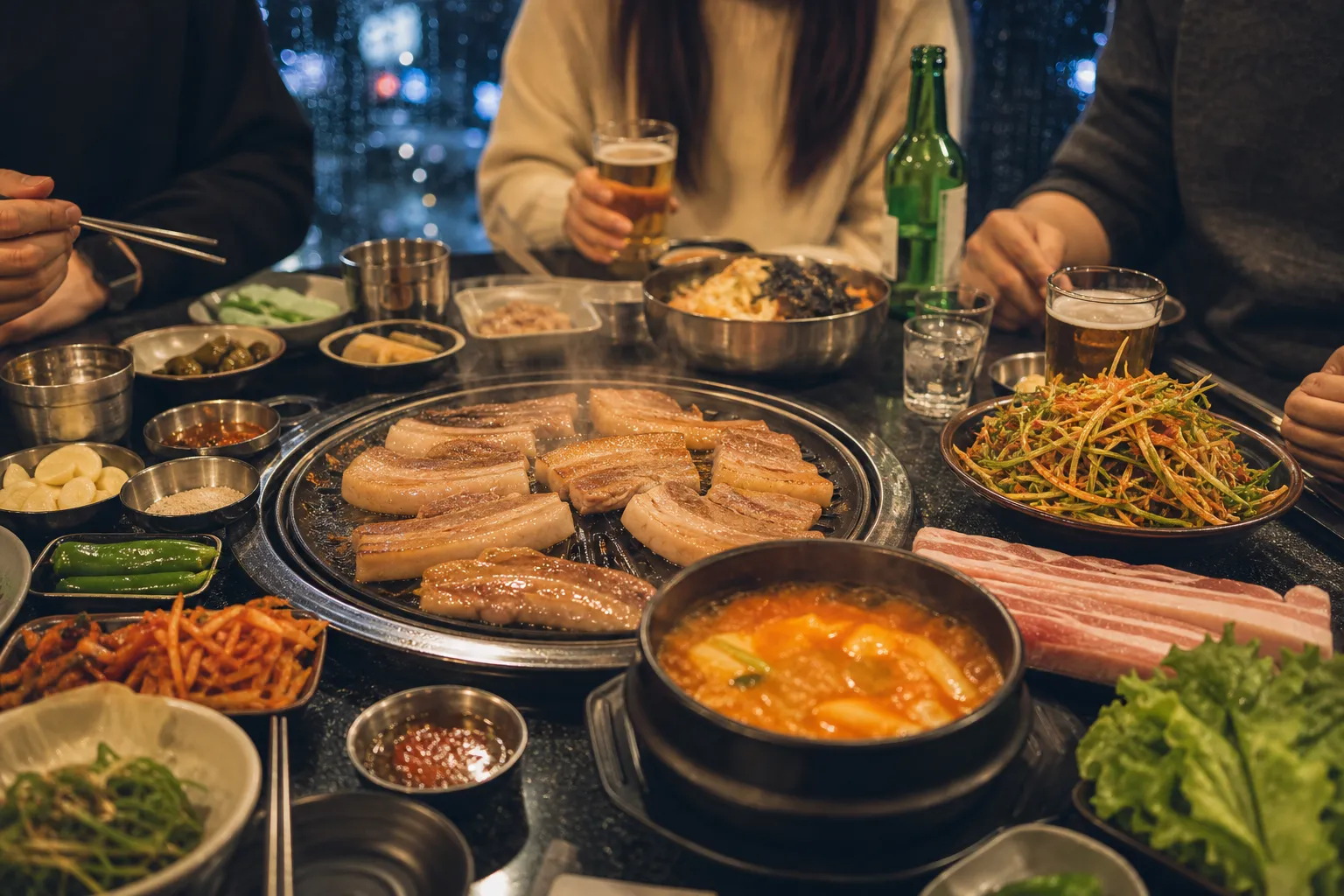 BTS London Pork Belly Dinner: The Korean BBQ Moment Fans Are Talking About 2 BTS 런던 삼겹살 Korean BBQ dinner in London