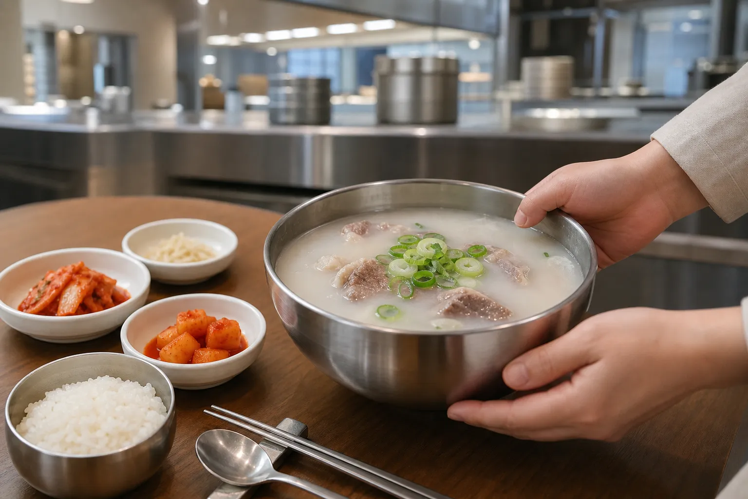 Ucheongok 저염 설렁탕 clean kitchen Seoul Nambu Terminal dining