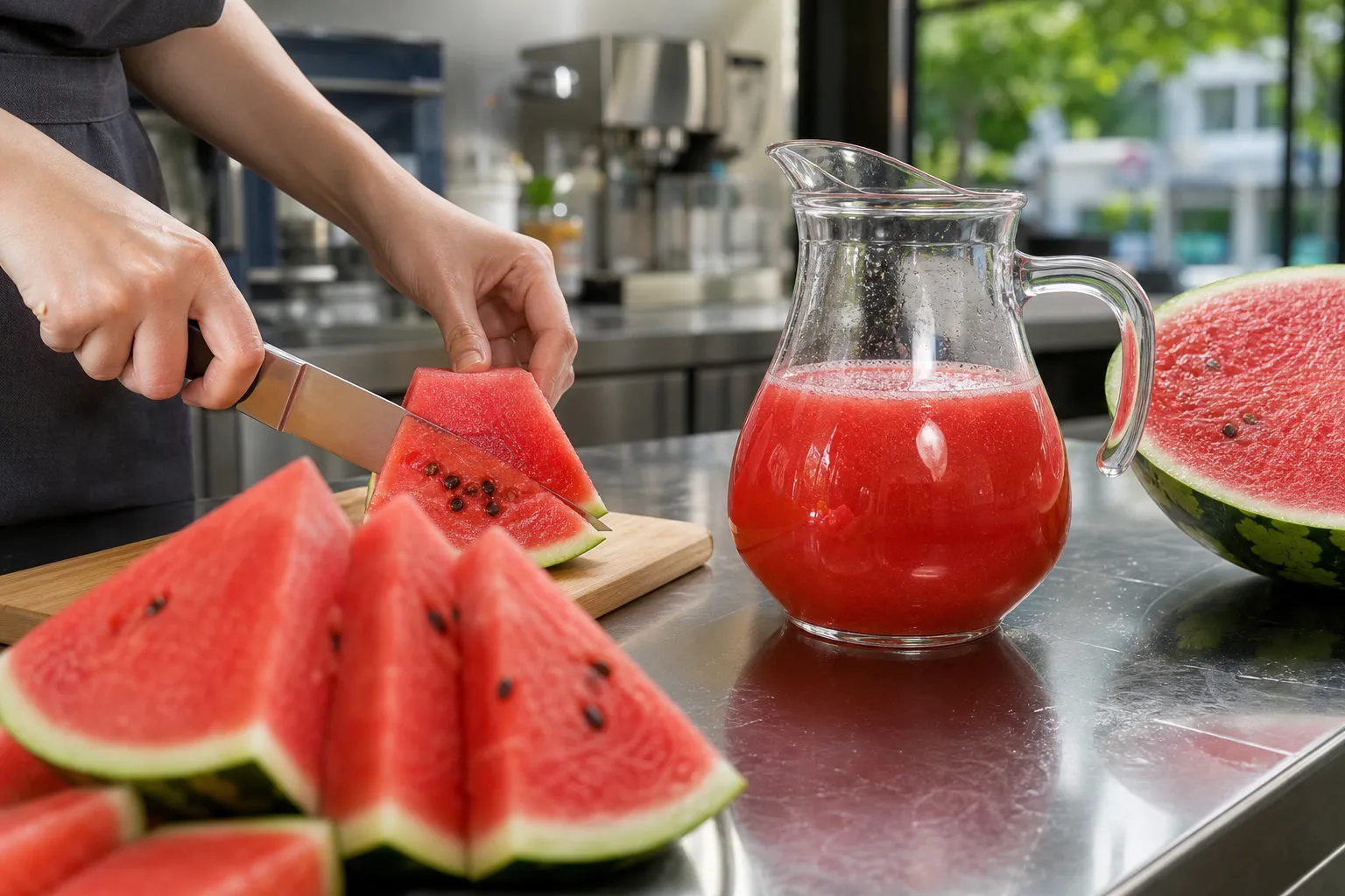 Flower Flow Watermelon Juice: A Fresh Summer Menu at Flower Flow Magok 2 플라워플로우 수박주스 Magok Seoul summer drink
