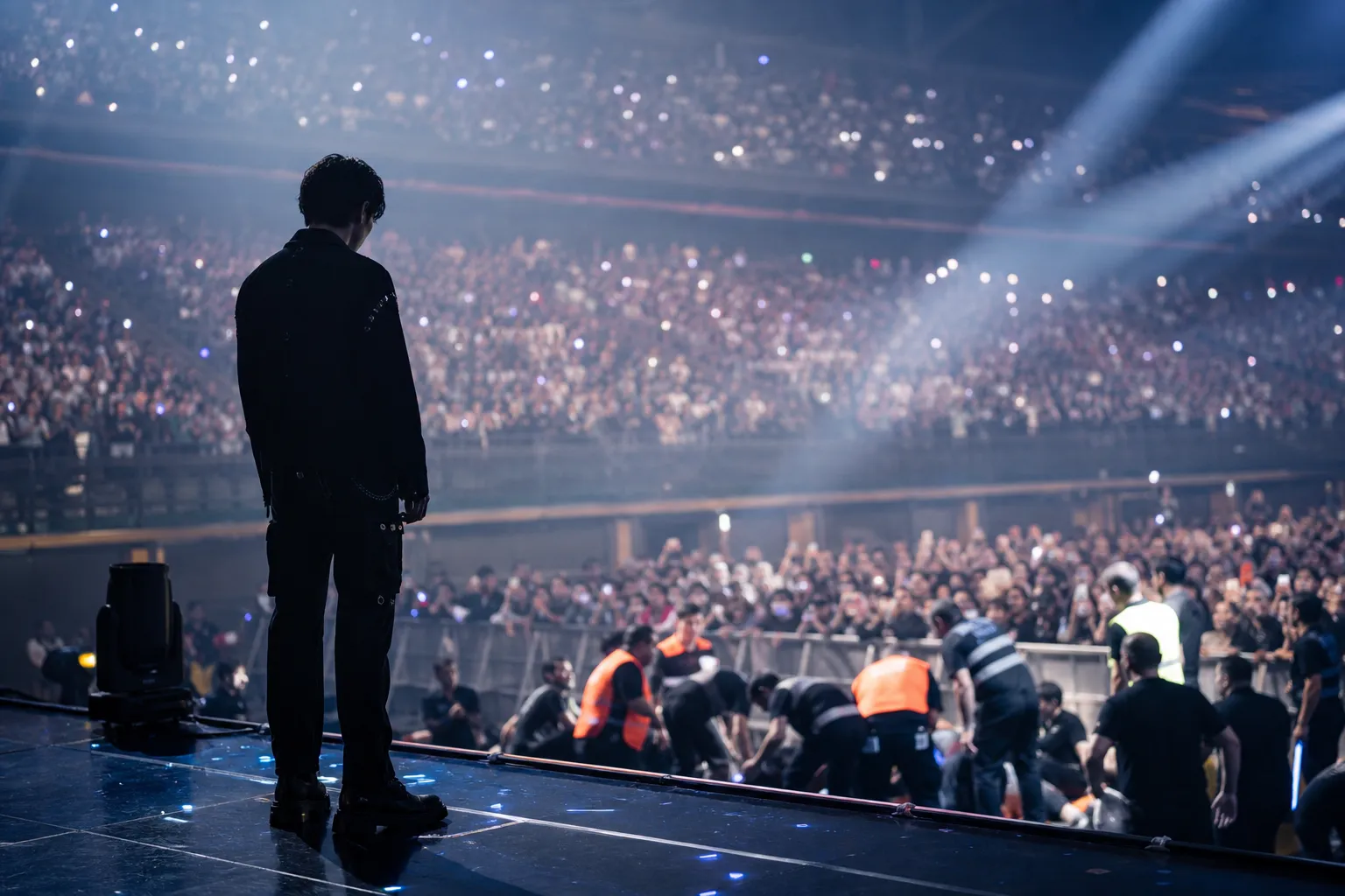 Jimin Brussels concert halted King Baudouin Stadium audience distress concept