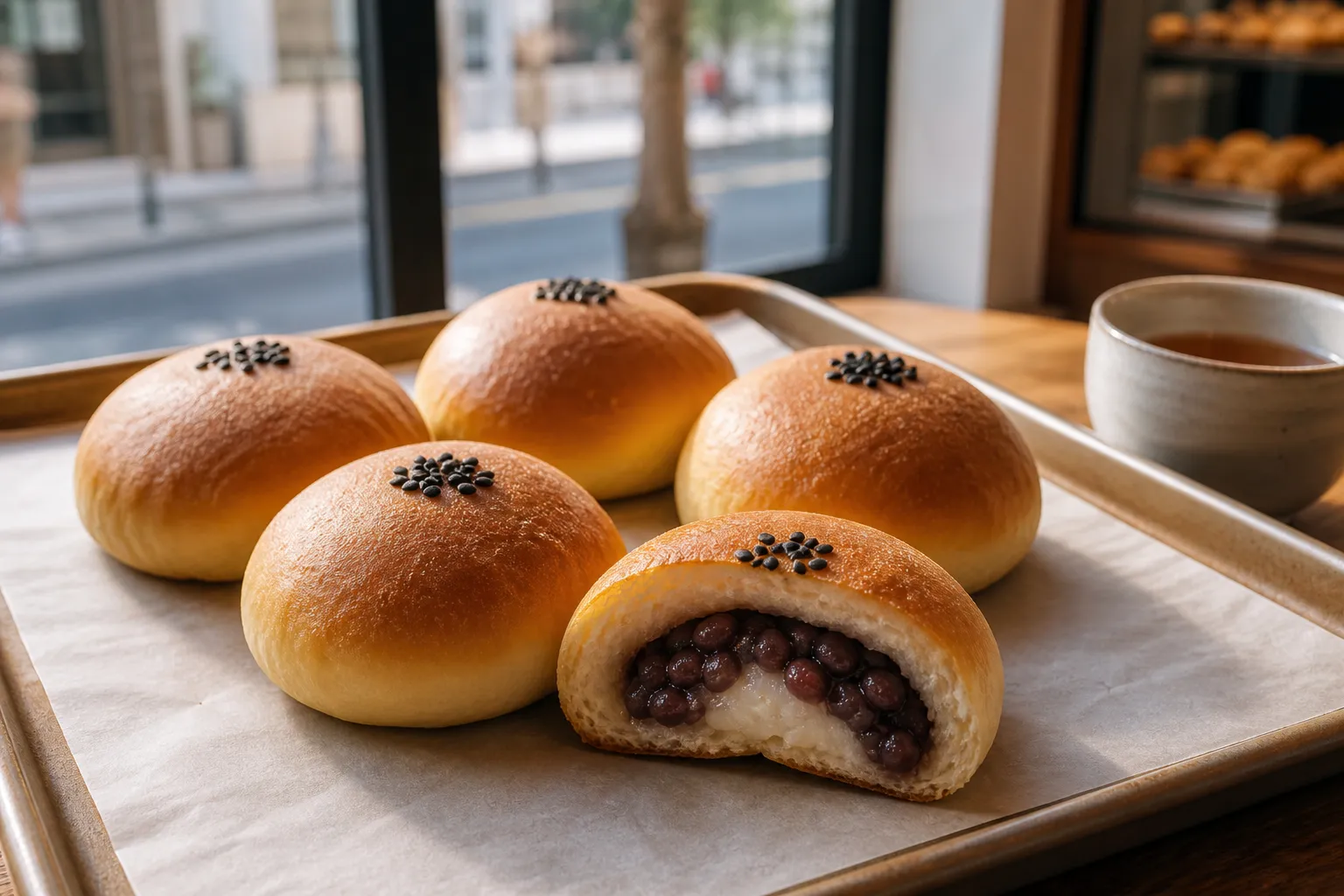 Busan Geumjeong-gu Kongbang 단팥빵 chewy red bean bread guide