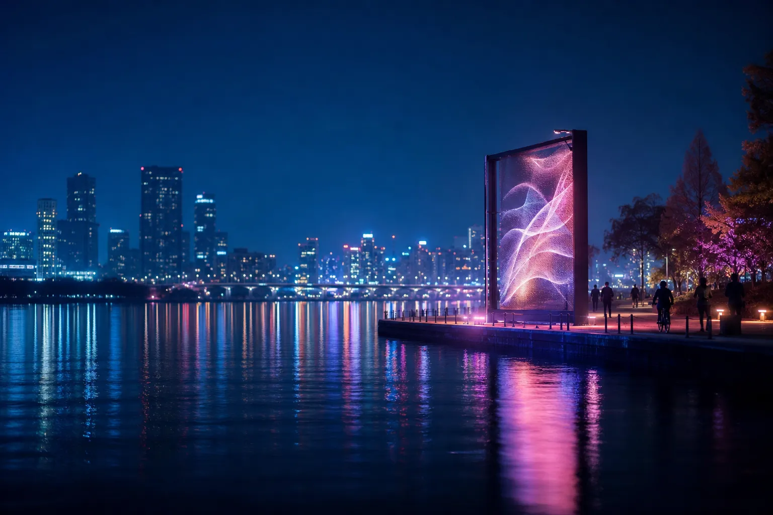 Seoul night tourism Han River media art programming concept