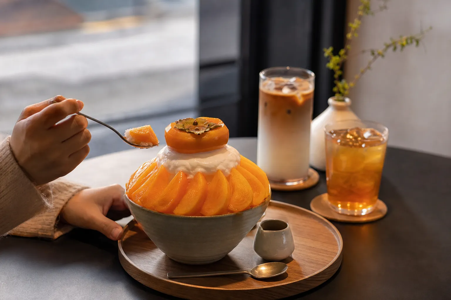 Cafe Colline Bingsu Hongdae ripe persimmon bingsu trend