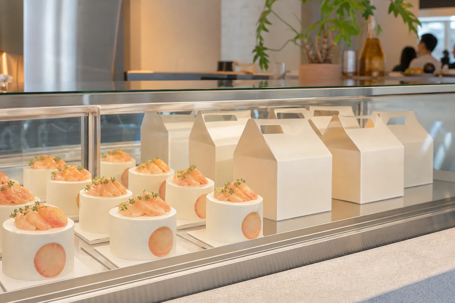 ETF Bakery limited peach cake options in Seongsu