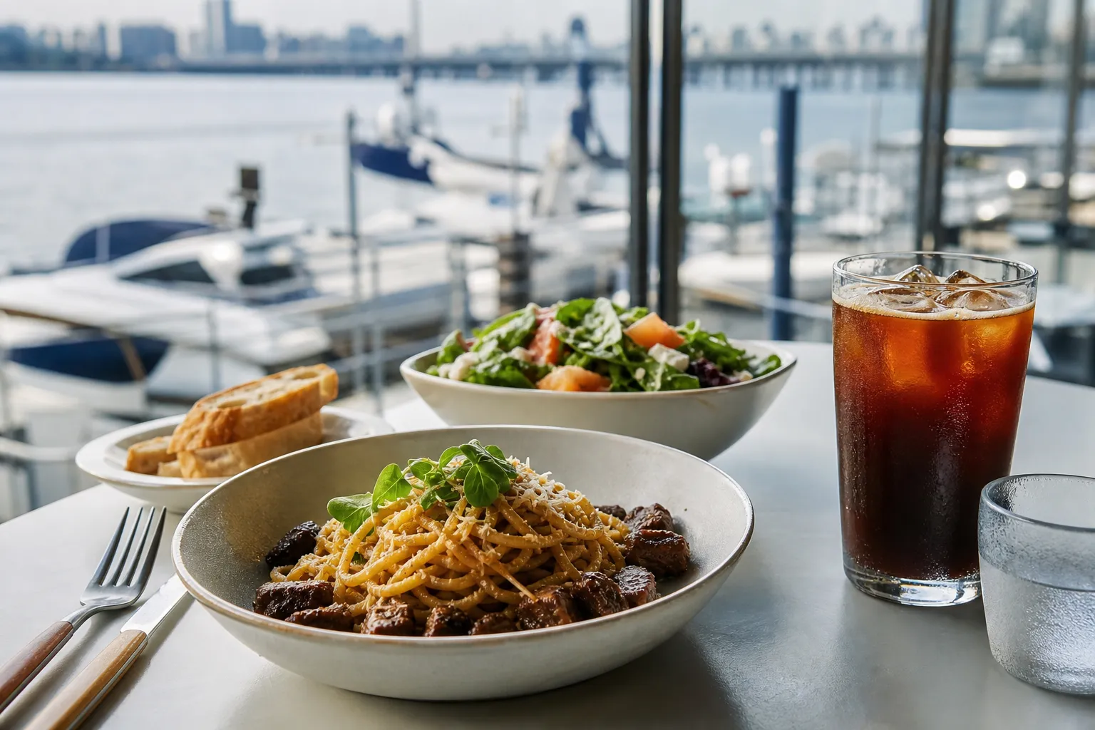EDIYA Coffee Royal Marina Hangang Branch meal set at Jamwon Hangang Park