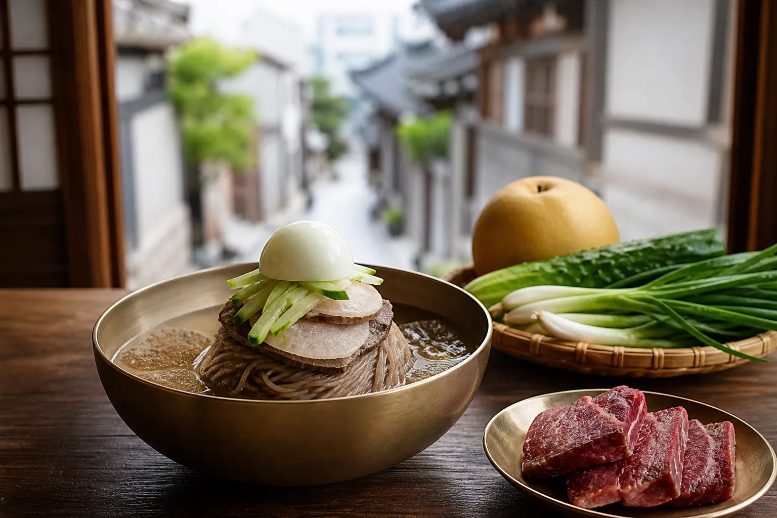 Andeok Naengmyeon: Seochon’s Beef Cold Noodles in the 2026 Michelin Bib Gourmand Spotlight 3 Andeok cold noodles Seochon seasonal menu CatchTable Michelin Bib Gourmand